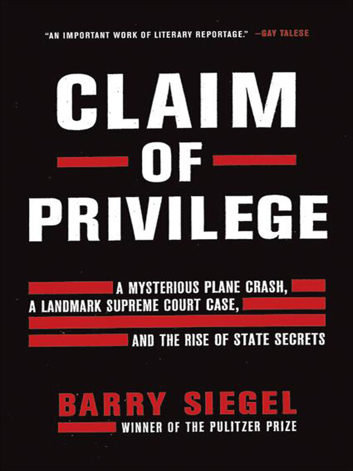 Title details for Claim of Privilege by Barry Siegel - Wait list